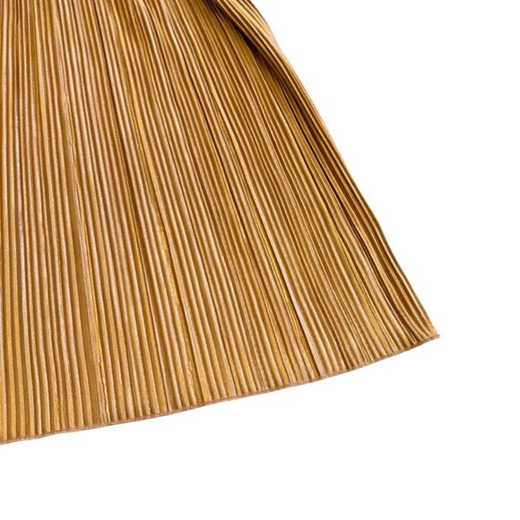 Kirious Copper Pleated Mini Dress Sleeveless Empire Waist Stretch Party Sz Small - Picture 10 of 12